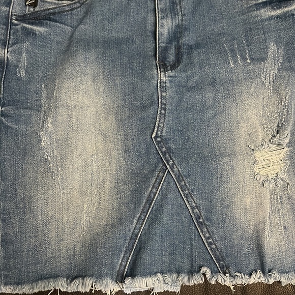 Denim skirt- faded and frayed-excellent condition! $15! - Picture 6 of 6